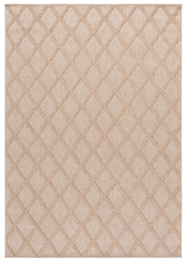 Safavieh Highland Gold And Ivory Geometric Rug — Low-Profile, Power-Loomed Turkish Construction, Stain-Resistant 5'-3" x 7'-6" HGL950D-5