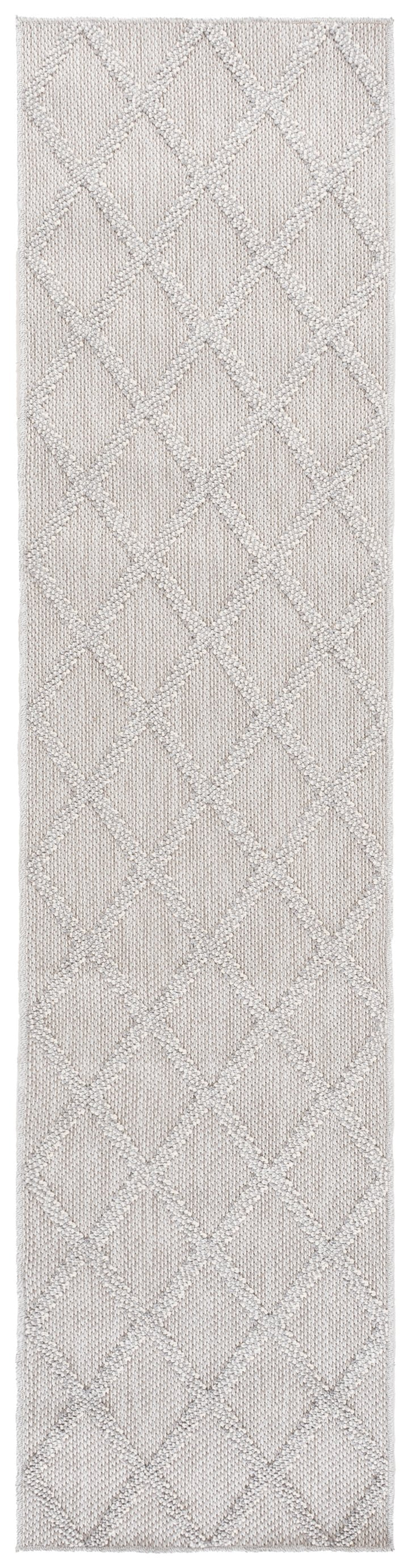 Safavieh Highland Modern Light Grey & Ivory Geometric Rug — Low-Profile Durable Turkish Power-Loomed Square 6'-7" x 6'-7" HGL950F-7SQ