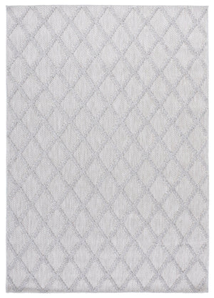 Safavieh Highland Light Grey Ivory Geometric Rug — Low-Profile Power-Loomed Turkey Blend For Modern Rooms 4'-0" x 6'-0" HGL950F-4