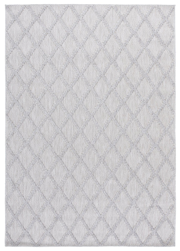 Safavieh Highland Low-Profile Light Grey & Ivory Rug With Geometric Motif, Durable Power-Loomed Turkish Craftsmanship 5'-3" x 7'-6" HGL950F-5