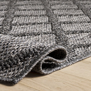 Safavieh Highland Charcoal & Grey Geometric Runner Rug — Low-Profile, Durable Power-Loomed Turkish Design For Hallways 2'-2" x 9'-0" HGL950H-29