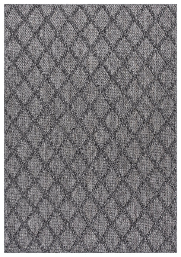Safavieh Highland Turkish Power-Loomed Area Rug In Charcoal Grey — Low-Profile Geometric Design, Durable Comfort 6'-7" x 6'-7" HGL950H-7SQ