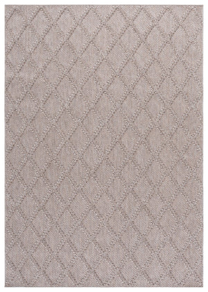 Safavieh Highland Modern Light Brown Beige Square Rug — Low Profile Geometric Power-Loomed Texture, Turkish Crafted 6'-7" x 6'-7" HGL950T-7SQ