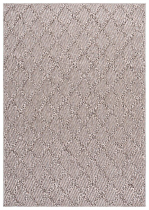 Safavieh Highland Modern Light Brown Beige Square Rug — Low Profile Geometric Power-Loomed Texture, Turkish Crafted 6'-7" x 6'-7" HGL950T-7SQ