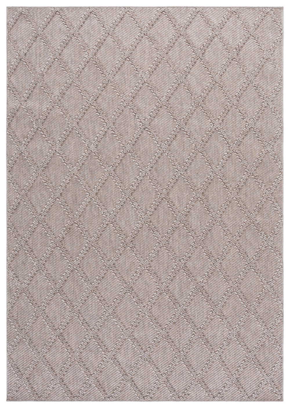 Safavieh Highland Round Area Rug In Light Brown Beige — Modern Geometric Power-Loomed Design, Low-Profile Durable Finish 6'-7" x 6'-7" HGL950T-7R