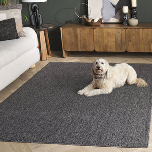 Safavieh Highland Low-Profile Charcoal & Grey Rug — Modern Power-Loomed Durability, Stain-Resistant, Versatile Placement 5'-3" x 7'-6" HGLP900H-5