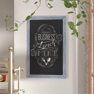 English Elm Canterbury Rustic Wall-Mount Magnetic Chalkboard Sign - Versatile Memo Board for Home & Business Blue 24"W x 0.75"D x 36"H HGWA-1GD-CRE8-072315-GG