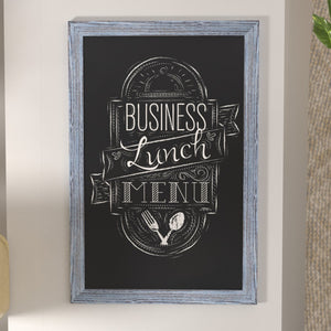 English Elm Canterbury Rustic Wall-Mount Magnetic Chalkboard Sign - Versatile Memo Board for Home & Business Blue 24"W x 0.75"D x 36"H HGWA-1GD-CRE8-072315-GG