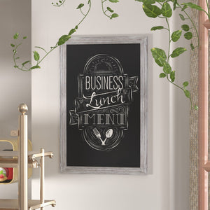 English Elm Canterbury Rustic Wall-Mount Magnetic Chalkboard Sign - Versatile Memo Board for Home & Business White Washed 24"W x 0.75"D x 36"H HGWA-2GD-CRE8-691315-GG