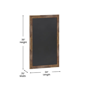 English Elm Canterbury Rustic Wall-Mount Magnetic Chalkboard Sign - Versatile Memo Board for Home & Business Torched Brown 24"W x 0.75"D x 36"H HGWA-3GD-CRE8-791315-GG