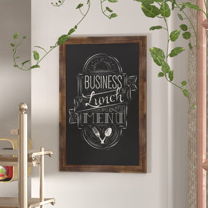 English Elm Canterbury Rustic Wall-Mount Magnetic Chalkboard Sign - Versatile Memo Board for Home & Business Torched Brown 24"W x 0.75"D x 36"H HGWA-3GD-CRE8-791315-GG