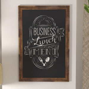 English Elm Canterbury Rustic Wall-Mount Magnetic Chalkboard Sign - Versatile Memo Board for Home & Business Torched Brown 24"W x 0.75"D x 36"H HGWA-3GD-CRE8-791315-GG