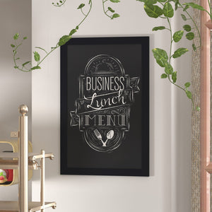 English Elm Canterbury Rustic Wall-Mount Magnetic Chalkboard Sign - Versatile Memo Board for Home & Business Black 24"W x 0.75"D x 36"H HGWA-4GD-CRE8-172315-GG