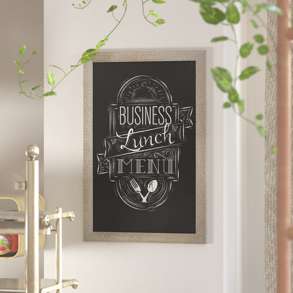 English Elm Canterbury Rustic Wall-Mount Magnetic Chalkboard Sign - Versatile Memo Board for Home & Business Weathered Brown 24"W x 0.75"D x 36"H HGWA-6GD-CRE8-264315-GG