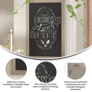 English Elm Canterbury Rustic Wall-Mount Magnetic Chalkboard Sign - Versatile Memo Board for Home & Business Weathered Brown 24"W x 0.75"D x 36"H HGWA-6GD-CRE8-264315-GG