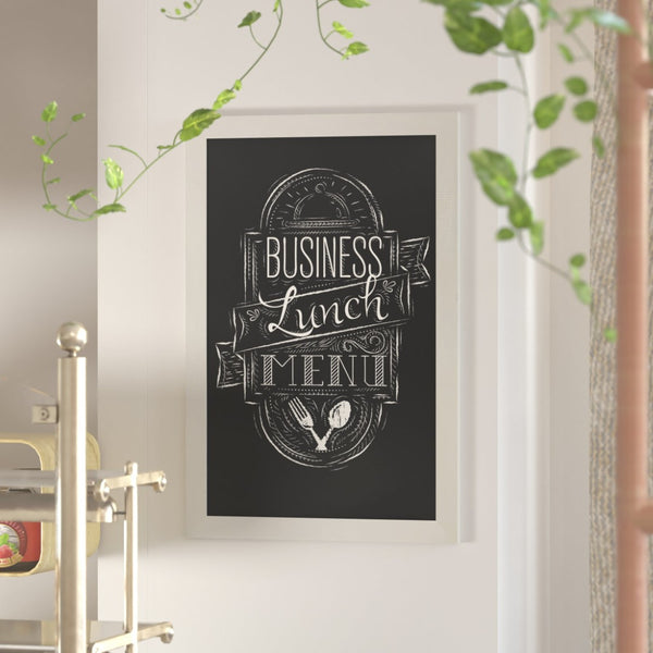 English Elm Canterbury Rustic Wall-Mount Magnetic Chalkboard Sign - Versatile Memo Board for Home & Business Solid White 24"W x 0.75"D x 36"H HGWA-7GD-CRE8-364315-GG