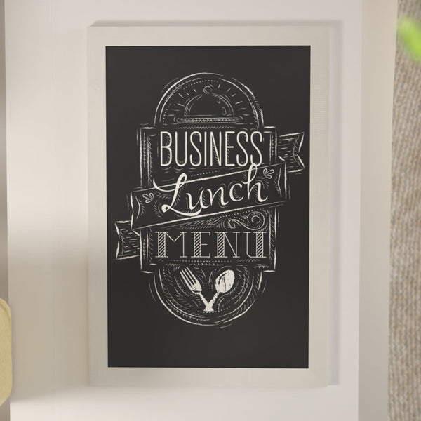 English Elm Canterbury Rustic Wall-Mount Magnetic Chalkboard Sign - Versatile Memo Board for Home & Business Solid White 24"W x 0.75"D x 36"H HGWA-7GD-CRE8-364315-GG