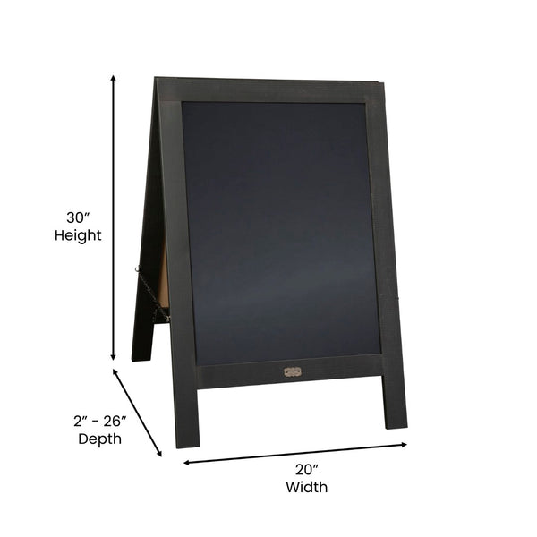 English Elm Canterbury Vintage Wooden A-Frame Magnetic Chalkboard Sign, Double-Sided Display for Events & Promotions Black 30"H x 20"W HGWA-CB-3020-BLK-GG