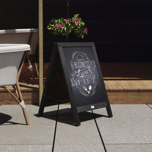 English Elm Canterbury Vintage Wooden A-Frame Magnetic Chalkboard Sign, Double-Sided Display for Events & Promotions Black 30"H x 20"W HGWA-CB-3020-BLK-GG