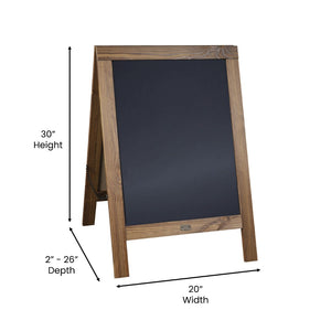 English Elm Canterbury Vintage Wooden A-Frame Magnetic Chalkboard Sign, Double-Sided Display for Events & Promotions Torched Brown 30"H x 20"W HGWA-CB-3020-TORCH-GG