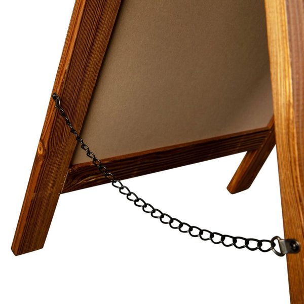 English Elm Canterbury Vintage Wooden A-Frame Magnetic Chalkboard Sign, Double-Sided Display for Events & Promotions Torched Brown 30"H x 20"W HGWA-CB-3020-TORCH-GG