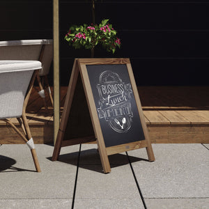 English Elm Canterbury Vintage Wooden A-Frame Magnetic Chalkboard Sign, Double-Sided Display for Events & Promotions Torched Brown 30"H x 20"W HGWA-CB-3020-TORCH-GG