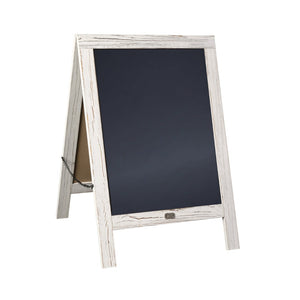 English Elm Canterbury Vintage Wooden A-Frame Magnetic Chalkboard Sign, Double-Sided Display for Events & Promotions White Wash 30"H x 20"W HGWA-CB-3020-WHWSH-GG