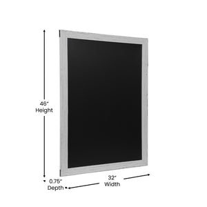 English Elm Canterbury Rustic Wall-Mount Magnetic Chalkboard Sign - Versatile Memo Board for Home & Business White Washed 32"W x 46"L HGWA-CHK32X46-WHTWSH-GG