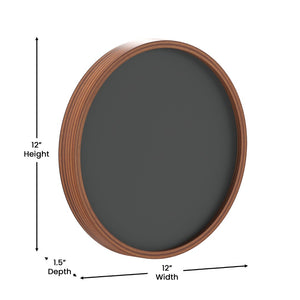 English Elm Canterbury 12" Round Wall-Mounted Magnetic Chalkboards Set of 2 in Rustic Pine for Home & Business Use HGWA-CHKCIRCLE12-2PK-BRN-GG