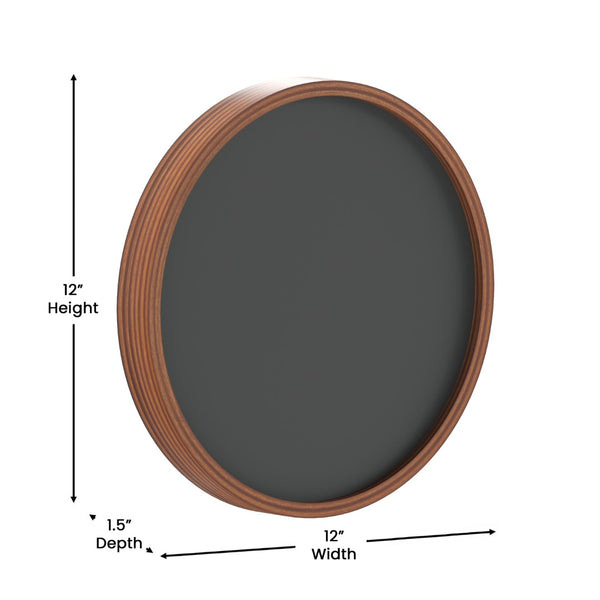 English Elm Canterbury 12" Round Wall-Mounted Magnetic Chalkboards Set of 2 in Rustic Pine for Home & Business Use HGWA-CHKCIRCLE12-2PK-BRN-GG
