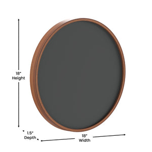 English Elm Canterbury Round Wall-Mounted Magnetic Chalkboard with Eraser and Chalk for Home or Business Use Rustic 18" HGWA-CHKCIRCLE18-BRN-GG