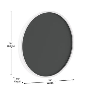 English Elm Canterbury Round Wall-Mounted Magnetic Chalkboard with Eraser and Chalk for Home or Business Use White Washed 18" HGWA-CHKCIRCLE18-WHTWSH-GG