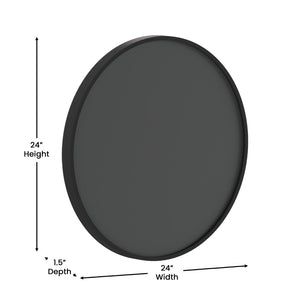 English Elm Canterbury Round Wall-Mounted Magnetic Chalkboard with Eraser and Chalk for Home or Business Use Black 24" HGWA-CHKCIRCLE24-BLK-GG