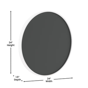 English Elm Canterbury Round Wall-Mounted Magnetic Chalkboard with Eraser and Chalk for Home or Business Use White Washed 24" HGWA-CHKCIRCLE24-WHTWSH-GG