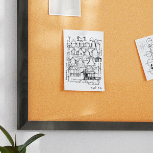 English Elm Camden Rustic Wall Mount Cork Board with Wooden Push Pins - Perfect for Home, Office & School Decor Black 24"W x 36"H HGWA-CK-24X36-BLK-GG