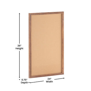 English Elm Camden Rustic Wall Mount Cork Board with Wooden Push Pins - Perfect for Home, Office & School Decor Torched Brown 24"W x 36"H HGWA-CK-24X36-BRN-GG