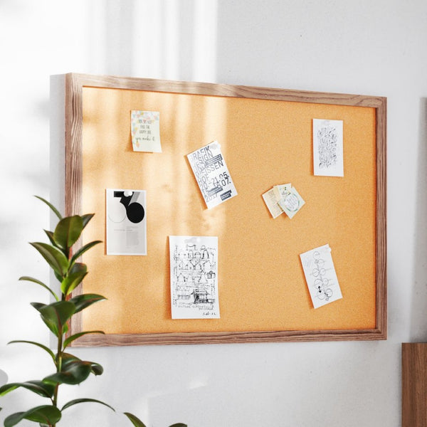English Elm Camden Rustic Wall Mount Cork Board with Wooden Push Pins - Perfect for Home, Office & School Decor Torched Brown 24"W x 36"H HGWA-CK-24X36-BRN-GG