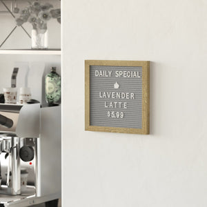 English Elm Gracie Elegant Felt Letter Board with Premium Pine Frame, 389 Letters for Creative Messaging Fun Weathered Wood Frame/Gray Felt 10"W x 10"H HGWA-FB10-WEATH-GG