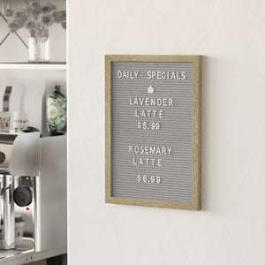 English Elm Gracie Elegant Felt Letter Board with Premium Pine Frame, 389 Letters for Creative Messaging Fun Weathered Wood Frame/Gray Felt 12"W x 17"H HGWA-FB1217-WEATH-GG