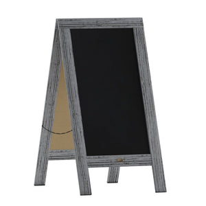 English Elm Canterbury Vintage Wooden A-Frame Magnetic Chalkboard Sign, Double-Sided Display for Events & Promotions Graywash 40"H x 20"W HGWA-GDI-CRE8-132315-GG