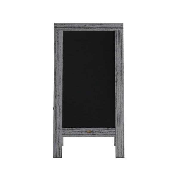 English Elm Canterbury Vintage Wooden A-Frame Magnetic Chalkboard Sign, Double-Sided Display for Events & Promotions Graywash 40"H x 20"W HGWA-GDI-CRE8-132315-GG