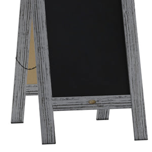 English Elm Canterbury Vintage Wooden A-Frame Magnetic Chalkboard Sign, Double-Sided Display for Events & Promotions Graywash 40"H x 20"W HGWA-GDI-CRE8-132315-GG