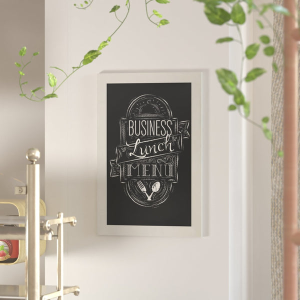 English Elm Canterbury Rustic Wall-Mount Magnetic Chalkboard Sign - Versatile Memo Board for Home & Business Solid White 20"W x 0.75"D x 30"H HGWA-GDI-CRE8-164315-GG