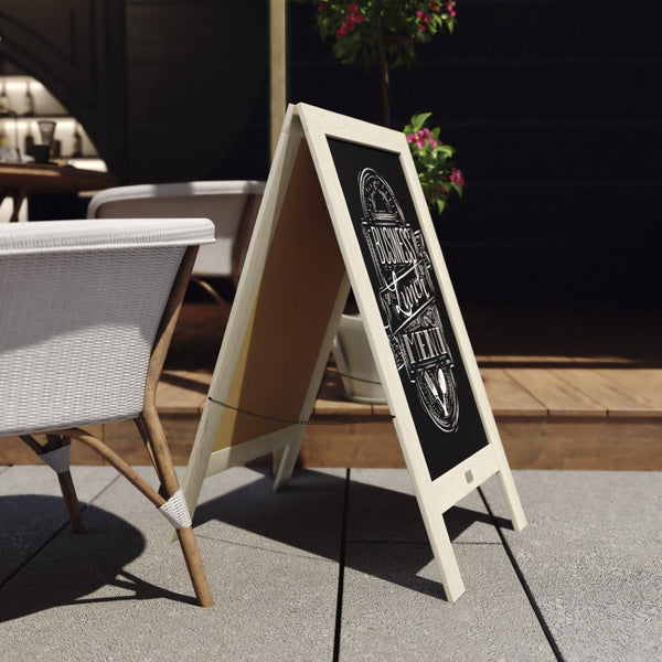 English Elm Canterbury Vintage Wooden A-Frame Magnetic Chalkboard Sign, Double-Sided Display for Events & Promotions Solid White 40"H x 20"W HGWA-GDI-CRE8-454315-GG
