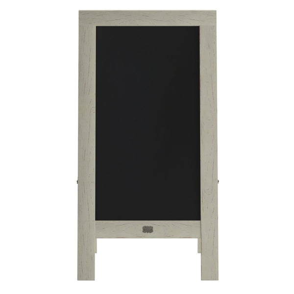 English Elm Canterbury Vintage Wooden A-Frame Magnetic Chalkboard Sign, Double-Sided Display for Events & Promotions Solid White 40"H x 20"W HGWA-GDI-CRE8-454315-GG