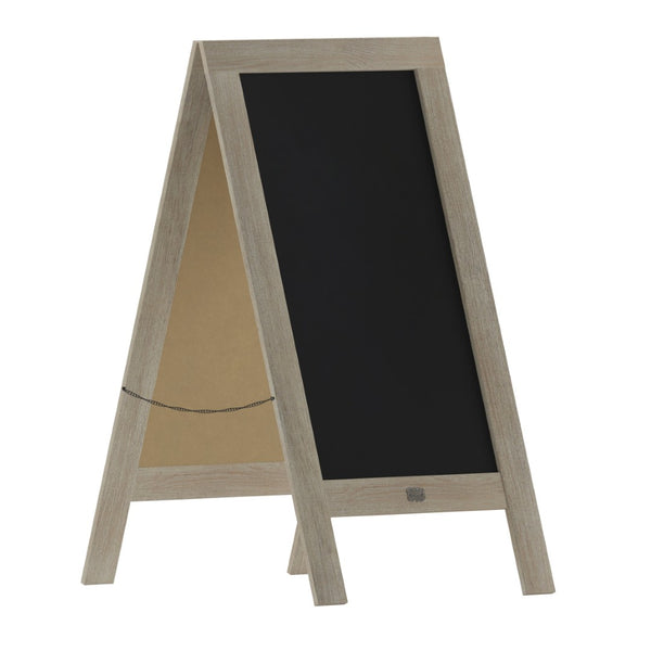English Elm Canterbury Vintage Wooden A-Frame Magnetic Chalkboard Sign, Double-Sided Display for Events & Promotions Weathered Brown 40"H x 20"W HGWA-GDI-CRE8-472315-GG
