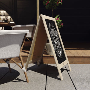 English Elm Canterbury Vintage Wooden A-Frame Magnetic Chalkboard Sign, Double-Sided Display for Events & Promotions Weathered Brown 40"H x 20"W HGWA-GDI-CRE8-472315-GG