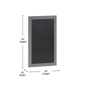 English Elm Canterbury Rustic Wall-Mount Magnetic Chalkboard Sign - Versatile Memo Board for Home & Business Grey 20"W x 0.75"D x 30"H HGWA-GDI-CRE8-552315-GG