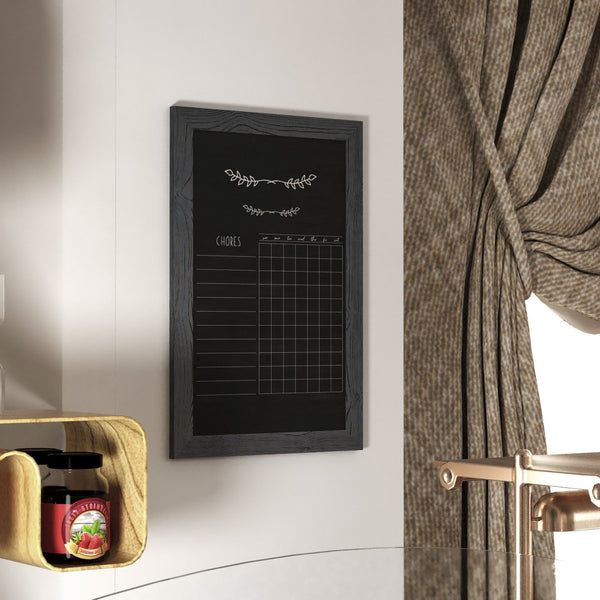 English Elm Canterbury Rustic Wall-Mount Magnetic Chalkboard Sign - Versatile Memo Board for Home & Business Grey 20"W x 0.75"D x 30"H HGWA-GDI-CRE8-552315-GG