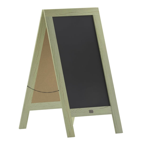 English Elm Canterbury Vintage Wooden A-Frame Magnetic Chalkboard Sign, Double-Sided Display for Events & Promotions Rustic Green 40"H x 20"W HGWA-GDI-CRE8-554315-GG